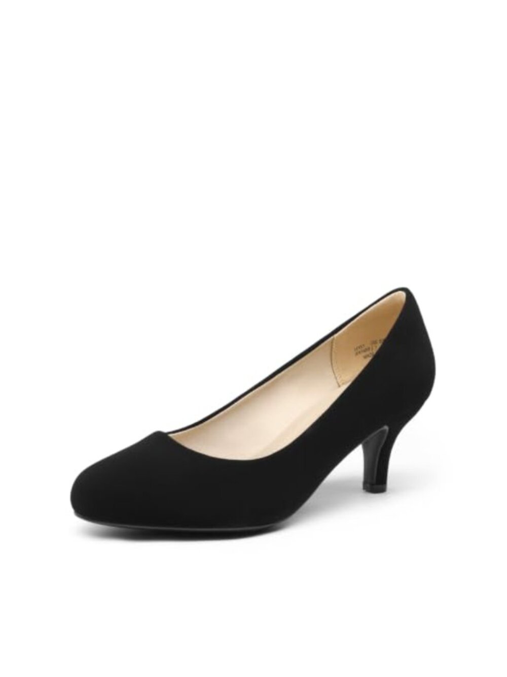 Women's Comfortable Kitten Heels Pumps Faux Leather Slip-On 2.5-Inch Heel